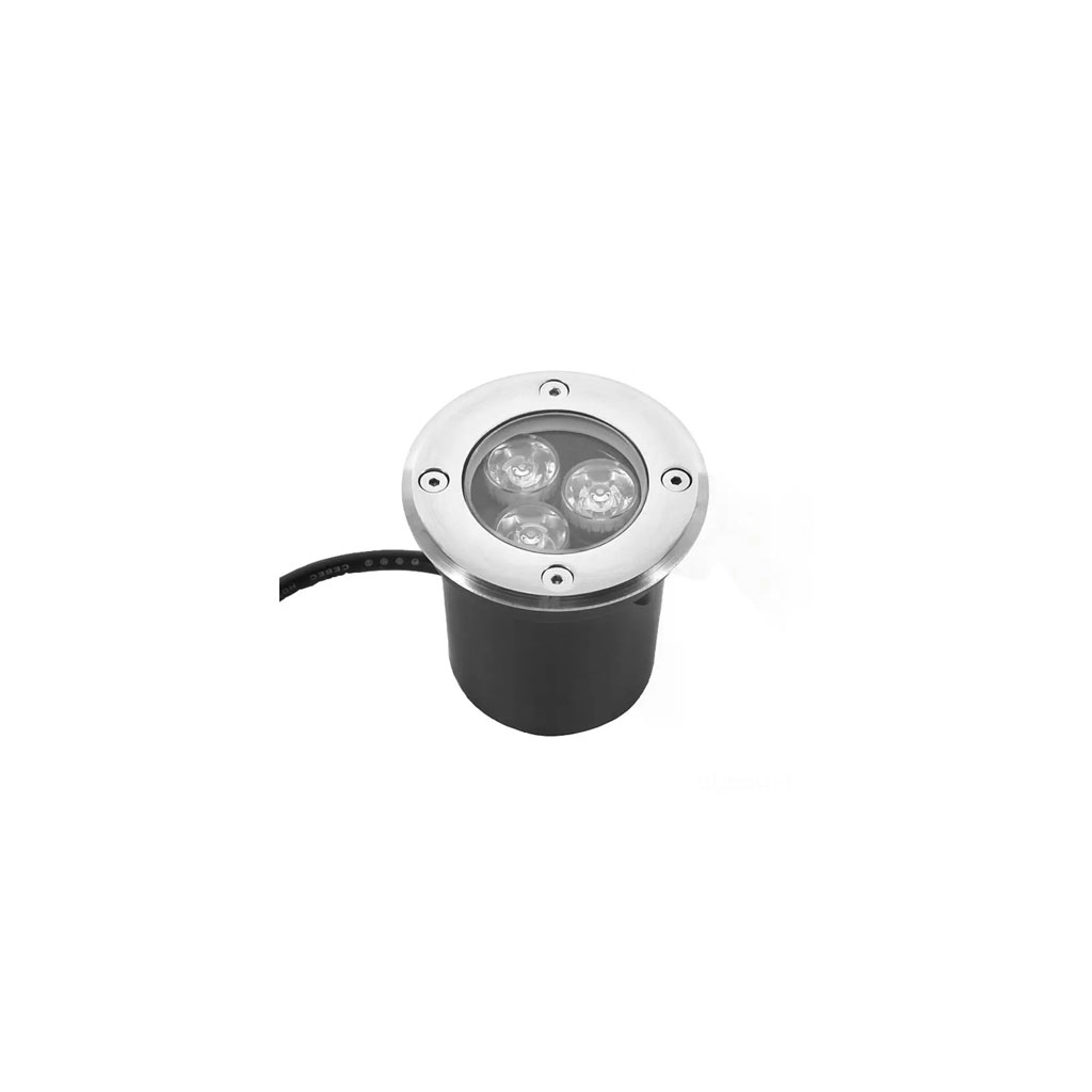 چراغ دفنی گرد 3 وات کد RL103.CR استیل نورانبه ای رسام