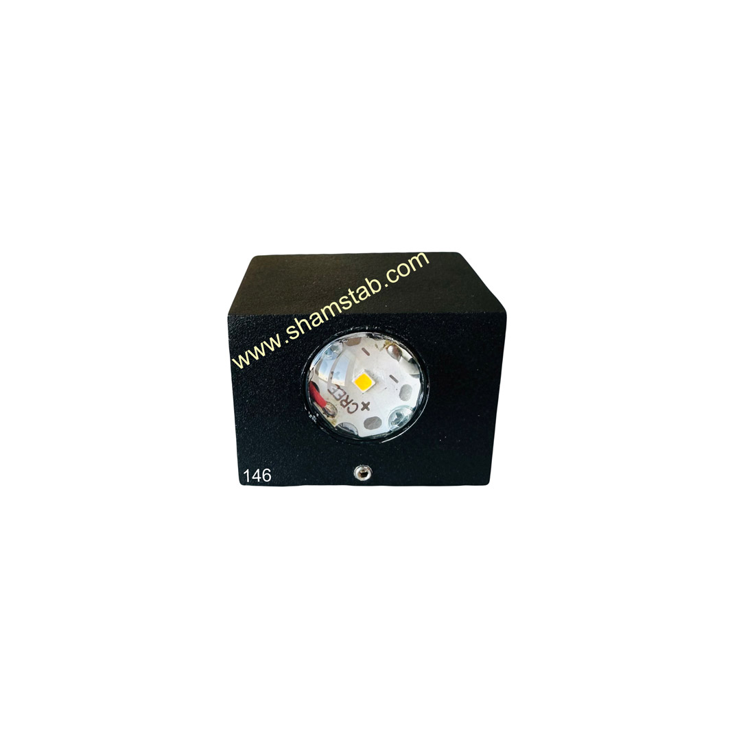 چراغ دکوراتیو یکطرفه کد 146.1 رنگ مشکی نورآفتابی کبریتی 3 وات زمرد