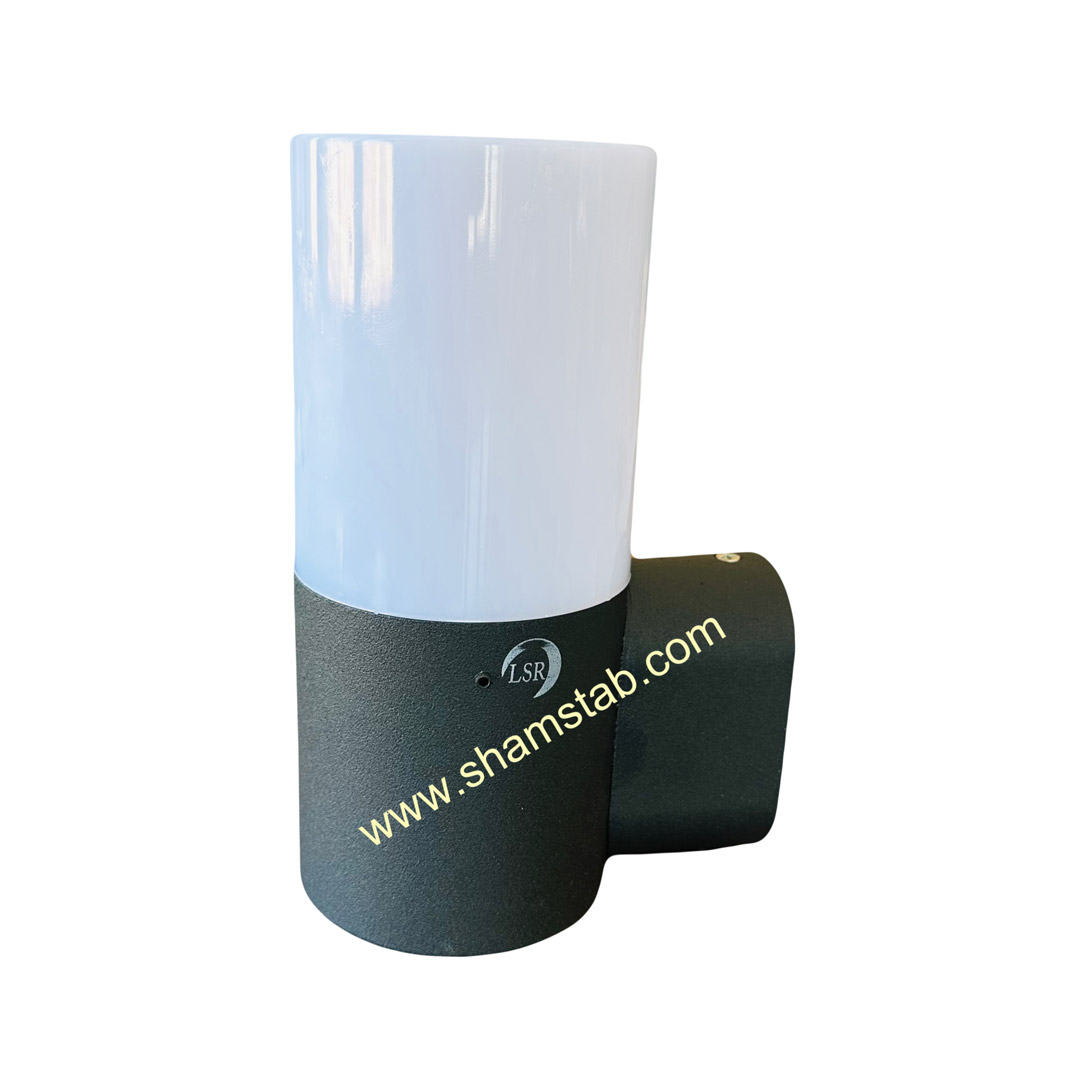 چراغ دیواری استوانه موازی کد 205 رنگ مشکی LED زمرد