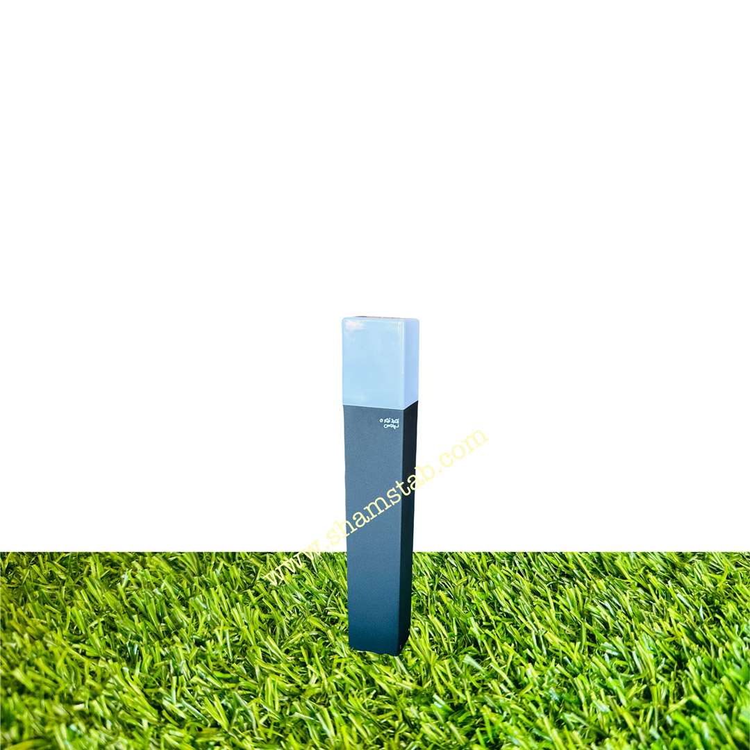 چمنی محوطه ای E27 30cm LSR1312 مربع مشکی زمرد