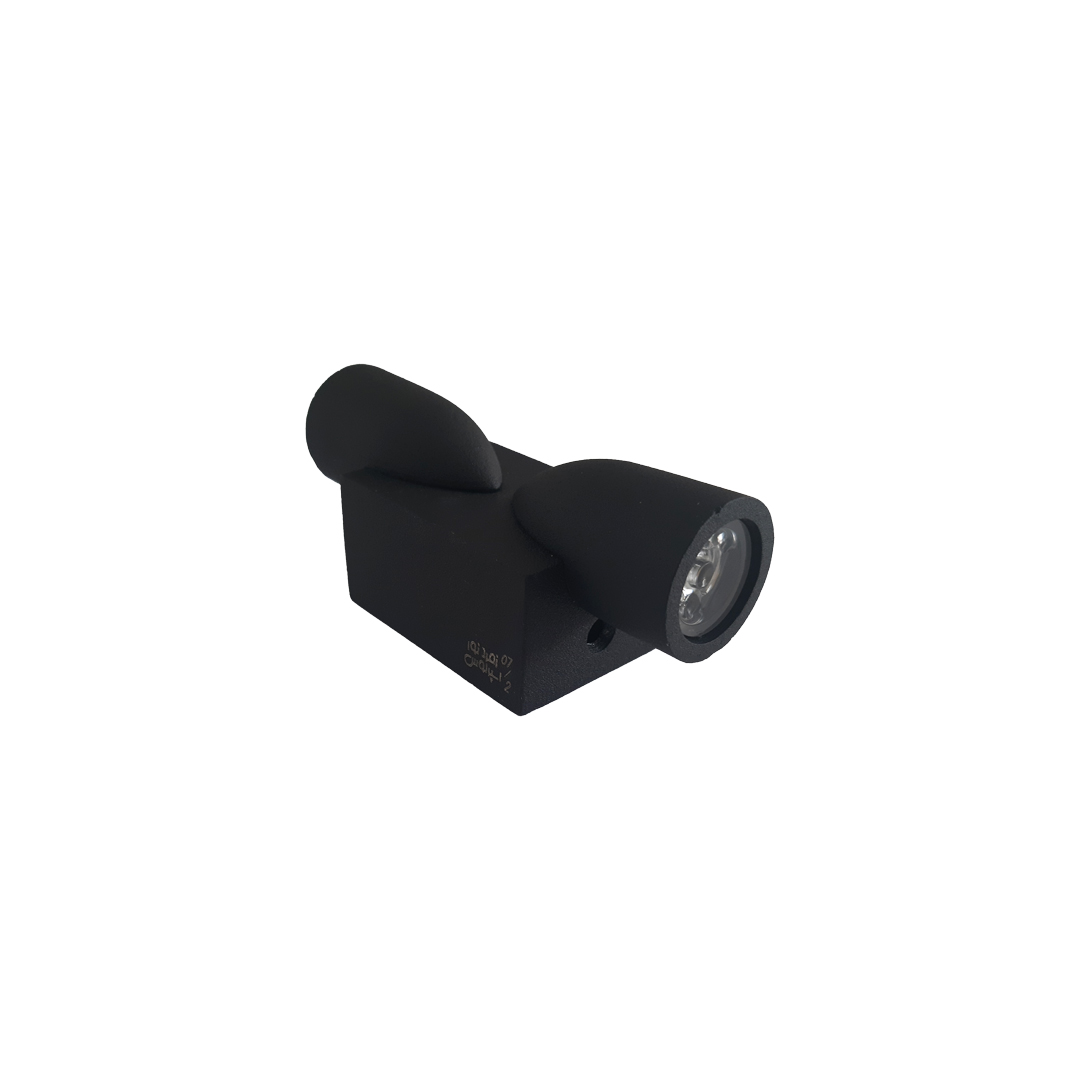 چراغ دکوراتیو دو طرفه کد 114.2S رنگ طوسی نور آفتابی موشکی با لنز تخت 2 وات زمرد