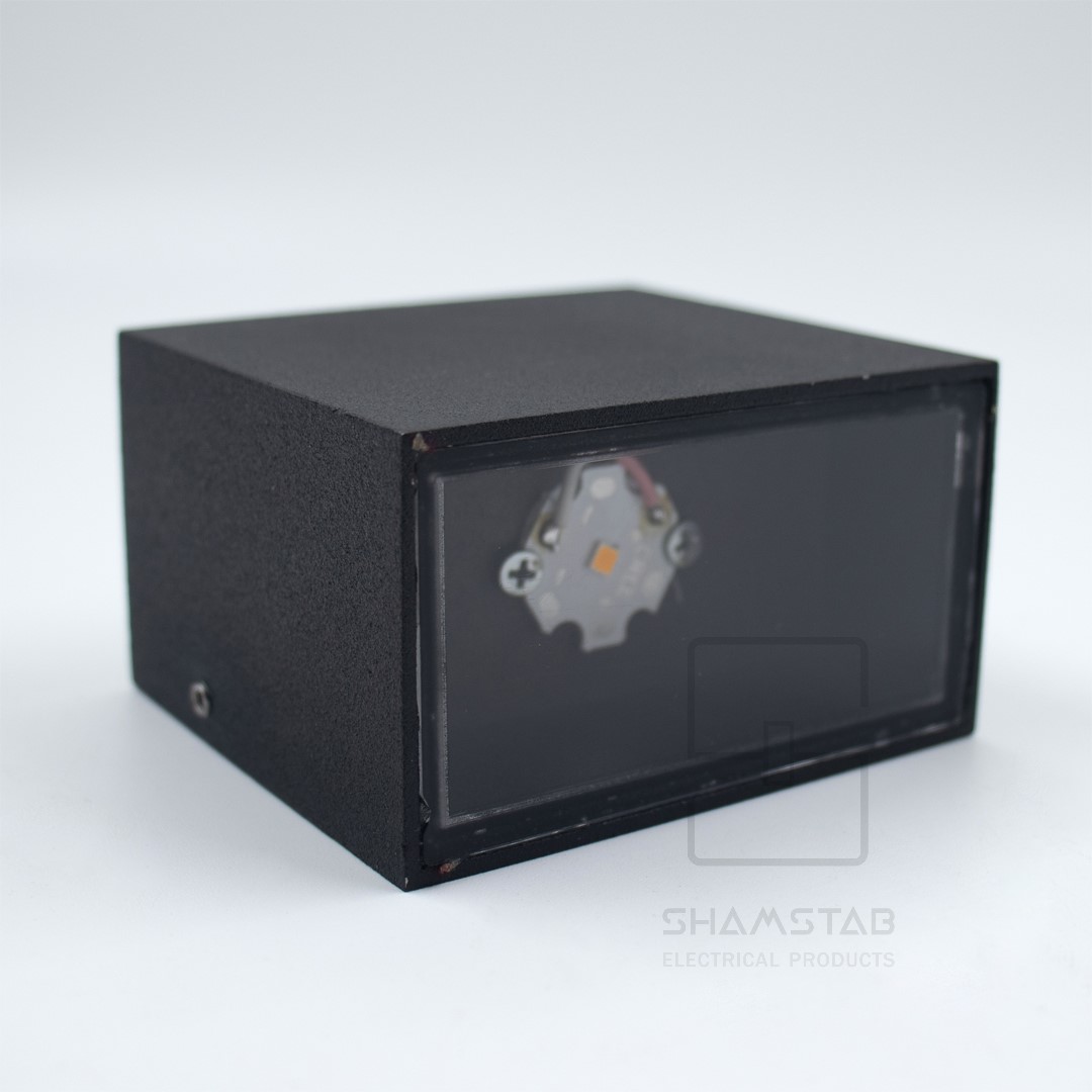 دکوراتیو یک طرفه مستطیل بدنه مشکی نور انبه ای 3 وات 123.1 ZNE.W زمرد