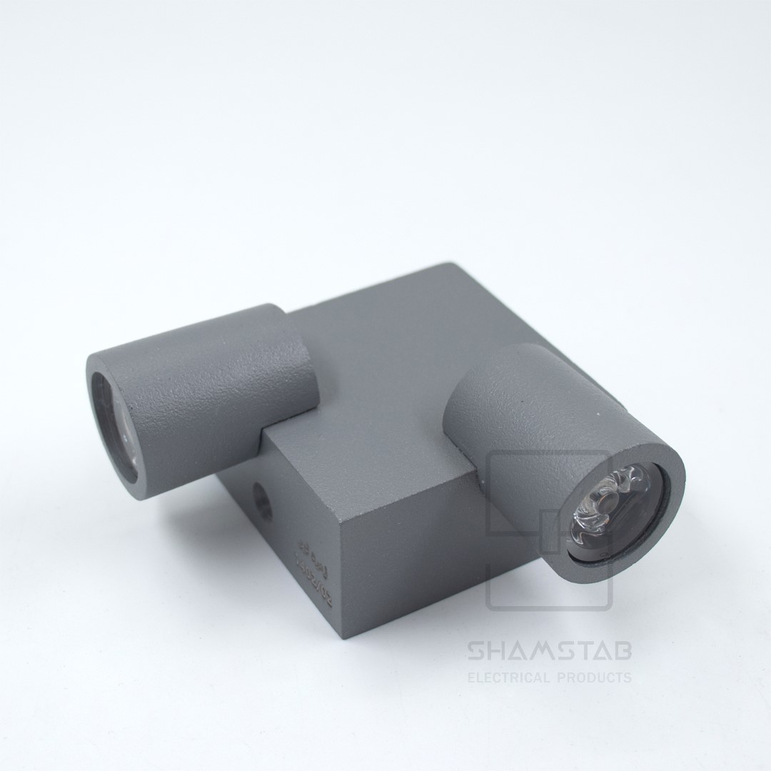 دکوراتیو دوطرفه زاویه بدنه طوسی نور انبه ای 113.2 S 2 وات زمرد