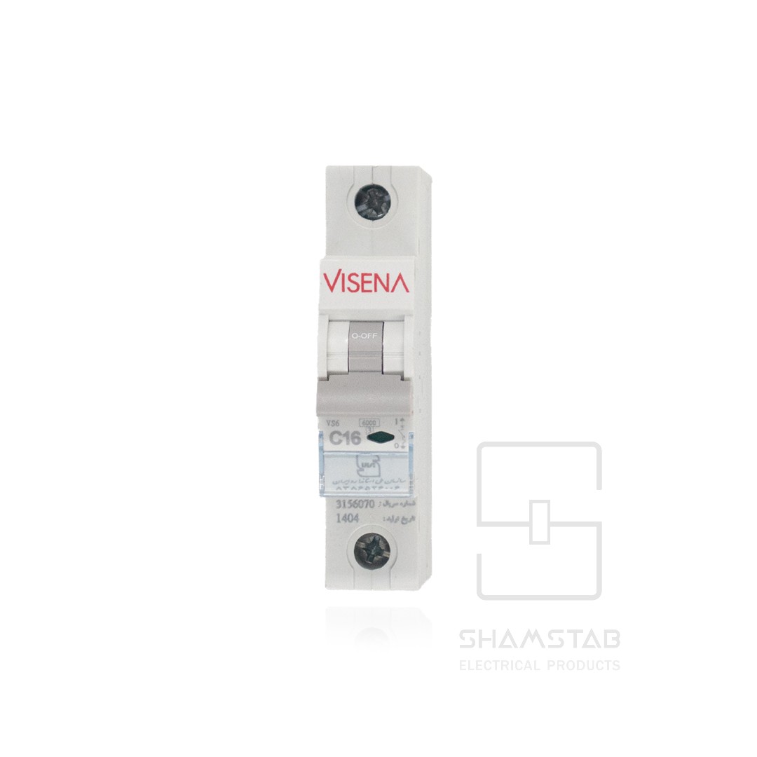فیوز مینیاتور تک پل 16 آمپر 6KA VS6.1C16 تیپC(120تایی) ویسنا