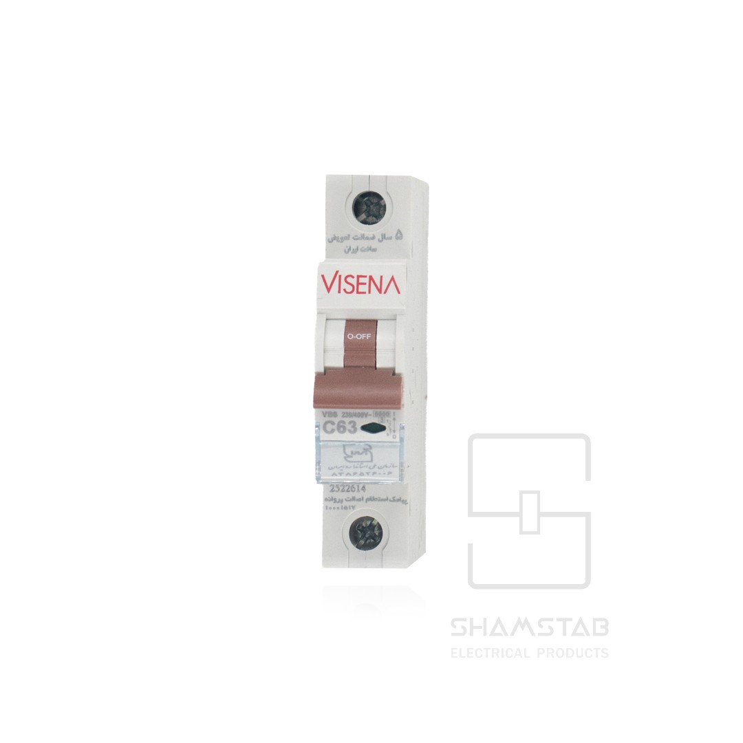 فیوز مینیاتور تک پل 63 آمپر 6KA VS6.1C63 تیپC(120تایی) ویسنا