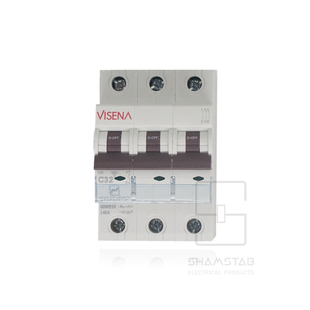 فیوز مینیاتور سه پل 32 آمپر 6KA VS6.3C32 تیپC(40تایی) ویسنا