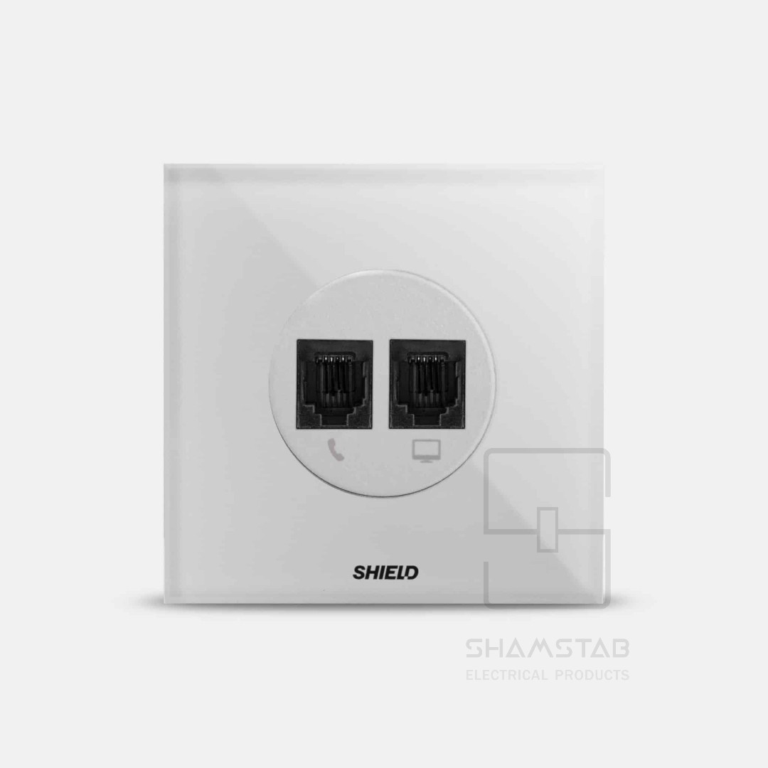 فریم پریز Adsl تلفن سفید Shield شیلد