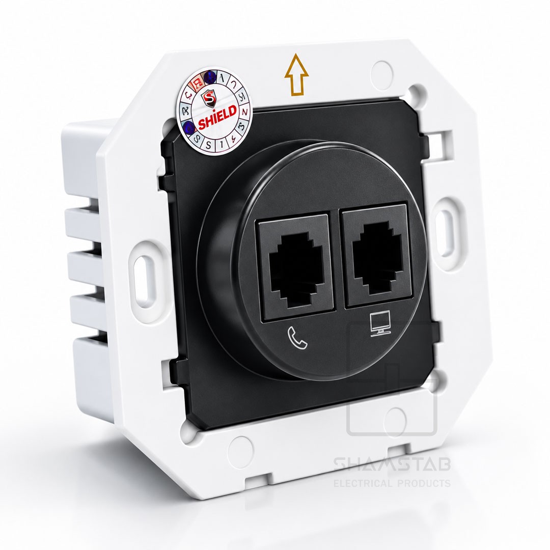 مکانیزم پریز Adsl تلفن مشکی Shield شیلد