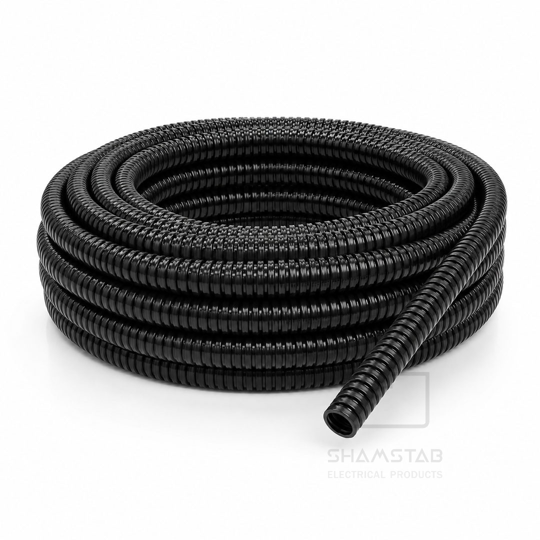 لوله خرطومی فلکسی سایز 16 (گالوانیزه باروکش PVC) حلقه 25 متری کاوه