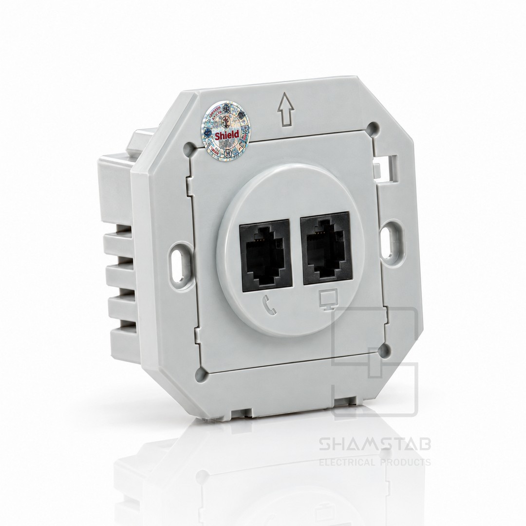 مکانیزم پریز Adsl تلفن سفید Shield شیلد